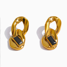 Load image into Gallery viewer, GOLD CLARA CHAIN EARRINGS | 18K GOLD PLATED