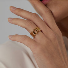 Load image into Gallery viewer, RECTUNGILE OPENING GOLD RING | 18K PLATED
