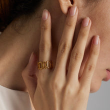 Load image into Gallery viewer, RECTUNGILE OPENING GOLD RING | 18K PLATED