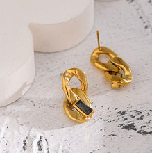 Load image into Gallery viewer, GOLD CLARA CHAIN EARRINGS | 18K GOLD PLATED