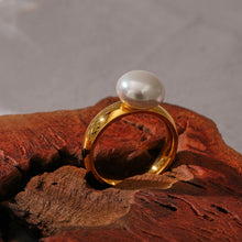 Load image into Gallery viewer, GENUINE PEARL RING | 18K PLATED