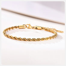 Load image into Gallery viewer, ROPE CHAIN GOLD BRACELET | 18K PLATED