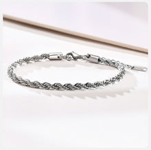 Load image into Gallery viewer, ROPE CHAIN SILVER BRACELET