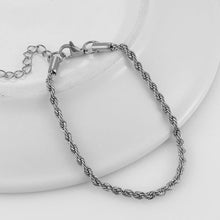 Load image into Gallery viewer, ROPE CHAIN SILVER BRACELET