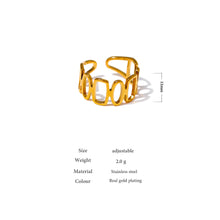 Load image into Gallery viewer, RECTUNGILE OPENING GOLD RING | 18K PLATED