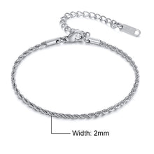 Load image into Gallery viewer, ROPE CHAIN SILVER BRACELET