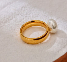 Load image into Gallery viewer, GENUINE PEARL RING | 18K PLATED