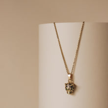 Load image into Gallery viewer, LEOPARD HEAD PENDANT NECKLACE WITH CUBIC ZIRCONIA | 18K GOLD PLATED