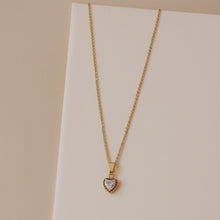 Load image into Gallery viewer, DAINTY HEART NECKLACE WITH CUBIC ZIRCONIA | 18K GOLD PLATED