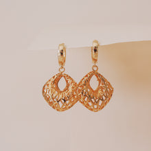 Load image into Gallery viewer, TRINITY - GOLD HUGGIE EARRINGS | 18K GOLD PLATED