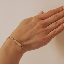 Load image into Gallery viewer, GOLD CUBIC ZIRCONIA BOX CHAIN BRACELET | 18K GOLD PLATED