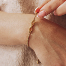 Load image into Gallery viewer, GOLD BOX CHAIN INFINITY BRACELET | 18K PLATED