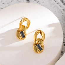Load image into Gallery viewer, GOLD CLARA CHAIN EARRINGS | 18K GOLD PLATED
