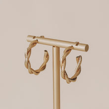 Load image into Gallery viewer, GOLD TINA HOOP EARRINGS | 18K GOLD PLATED
