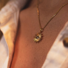 Load image into Gallery viewer, EVIL EYE NECKLACE WITH CUBIC ZIRCONIA | 18K GOLD PLATED
